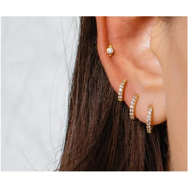 925 Sterling Silver Jewelry en gros Minimaliste Petit 925 Sterling Silver Zircon Stud Boucles d'oreilles ornées Boucles d'oreilles pour femmes
