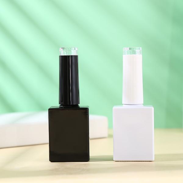 8ML 10ML 15ML Glass Bottle With Plating Window Cap for Gel Nail Polish Base Material Glass Customized Colors Vials