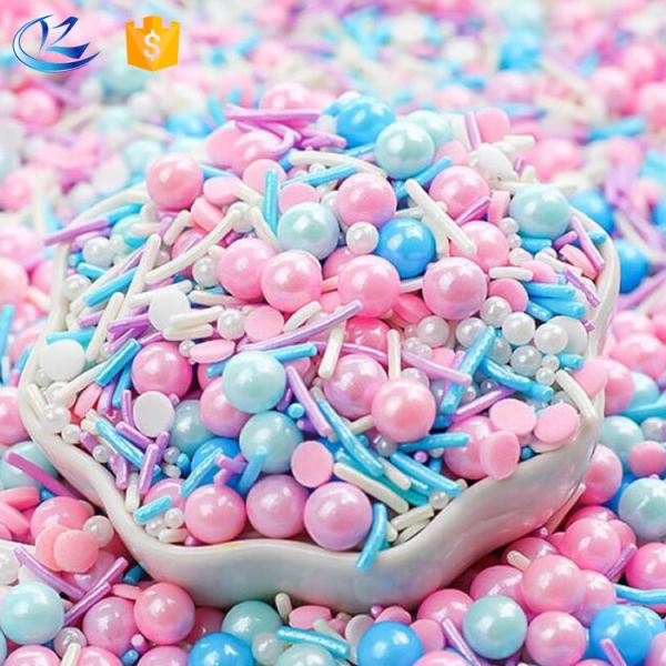 Colorful Edible Sugar Pearls Pressed Candy for Cake, Cupcake & Ice Cream Decoration | Bulk Bag Packaging