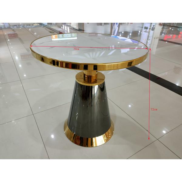 Stainless Steel Nordic 70cm Round White Marble Side Table