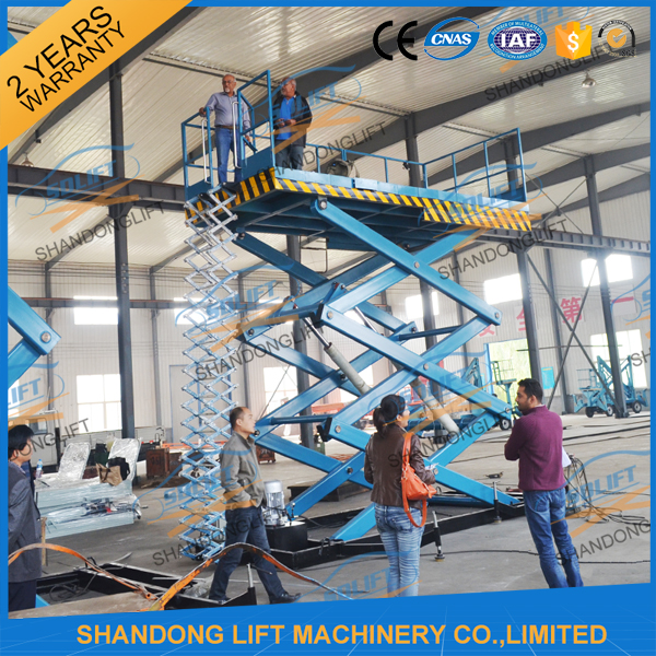3T 7.6M CE Heavy Load Hydraulic Scissor Lift Fixed Auto Ladder Cargo Scissor Lift