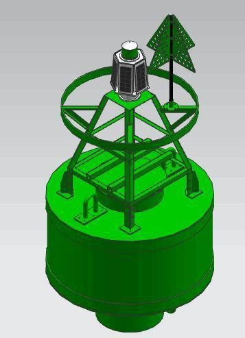 8mm Out Shell Mooring Systems Navigation Marker Buoy with Solar Light AIS Redar Reflector