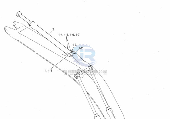YN01V00175F1 Excavator Hydraulic Parts Arm Cylinder For SK200-8 SK210LC-8