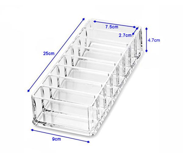Clear Acrylic Compact Organizer Blushes Highlighters Eyeshadow Makeup Organizer, 8 Spaces
