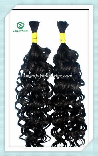 Peruvian 5A virgin remy hair bulk ,natural color,  curly style 10''-26''length hair