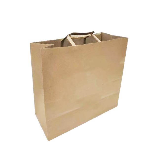 Biodegradable Paper Bag Flat Handle Coffee Food Kraft Take Out Paper Bags