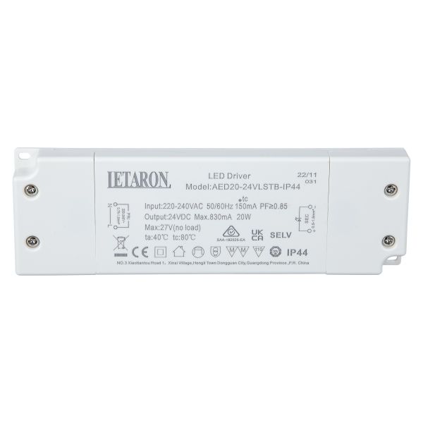 30000 Hours IP44 LED Driver 20W 24V Bathroom Mirror Lighting Use