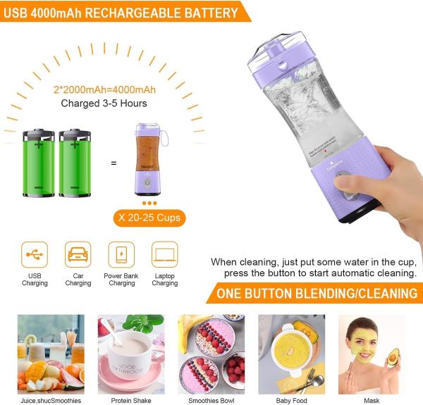 Mini Blender para smoothie e batidos Copas para bebê alimentação viagem ginásio e mais