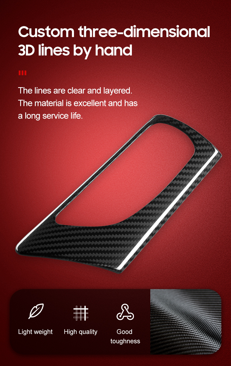 Dry Carbon Fiber Car Inner Handle Frame Cover for Lexus IS 13-19 Year