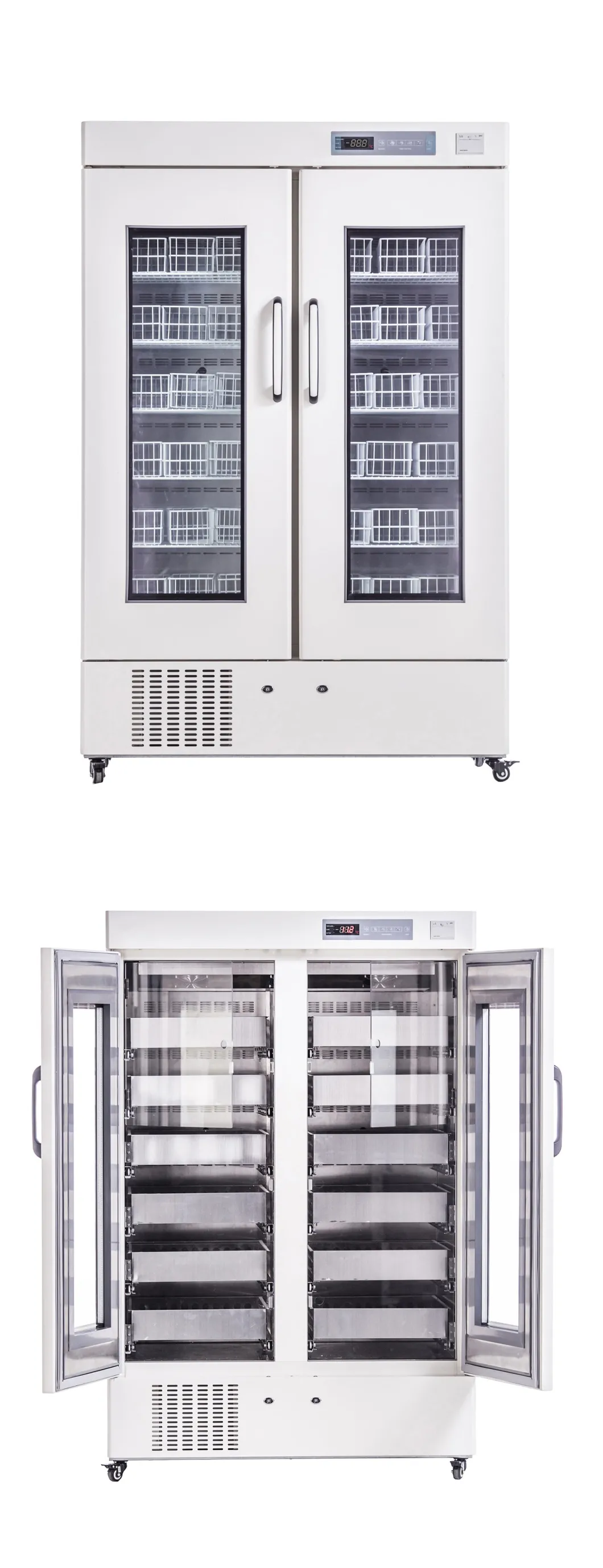 4 Degrees Stainless Steel Vertical Hospital Blood Bank Refrigerator 1008 Liter