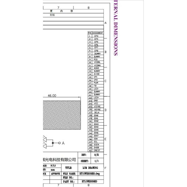 1.5inch HD TFT LCD дисплей Модуль Цветной экран 480x240 Камера для умного дронов