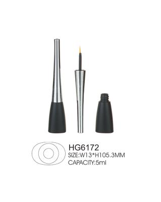 5ml Oval Liquid Eyeliner Tube ABS PET Empty Eyeliner Tubes Cap With Brush