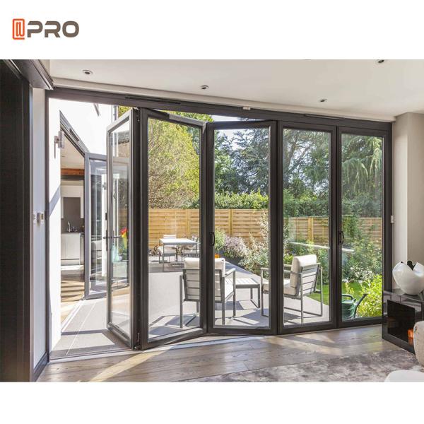 Exterior Aluminum Patio Sliding Bi Folding Door Waterproof Customized