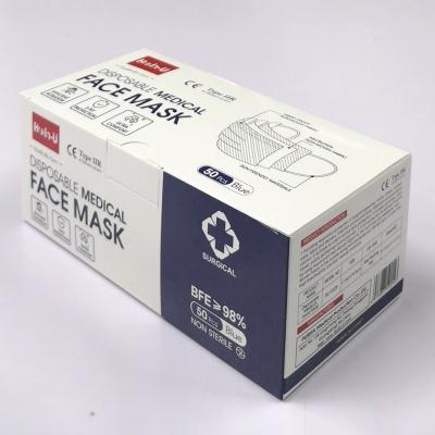 EN14683 Face Mask , 3PLY Surgical Face Mask , BFE≥98% Type IIR Face Mask , Hospital Surgical Use Mask