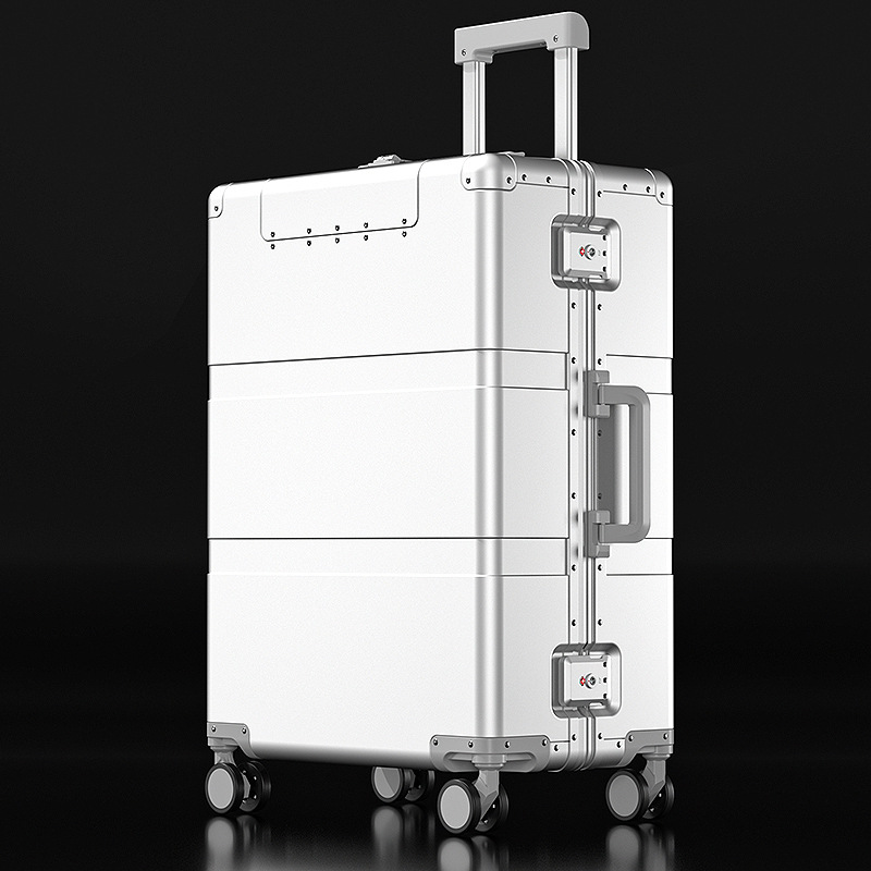 Aluminum Zipper  Hard Shell Cabin Suitcase Expandable Silent 4 Wheel Luggage