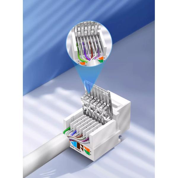 RJ45 D Type CAT5E UTP Keystone Jack Toolless Female Jack Panel Mount Telecommunications