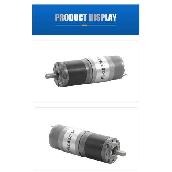 FT-36PGM555 High Torque Muted Gear Electric Motor High Speed 2-1500rpm 6V 12v 24V DC Planetary Gear Motor for Clearing Brushes