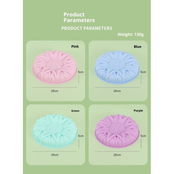 Sustainable Sunflower Chrysanthemum Silicone Baking Tray Cake Mold Non-Stick and Heat Resistant for Long-Lasting Baking