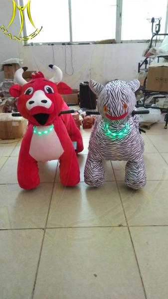 Hansel hot-selling plush coins zippy electric rides electric animal toy car for plaza