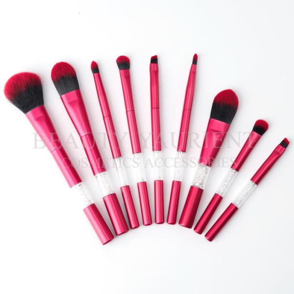 Luxurious 9 Piece Makeup Brush Set  Diamond Decoration Full Face Brush Set