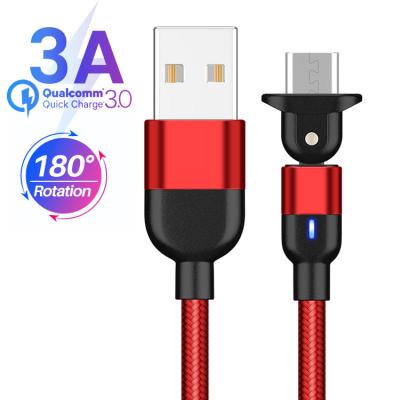 180 Rotation USB Magnetic Data Cable 3A Universal Magnetic Charging Cable