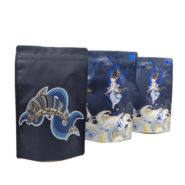 High Quality Customized Reusable Zipper Plastic Packaging Bag for Chocolate Nut Protein Bar Soft Touch Mylar Bag