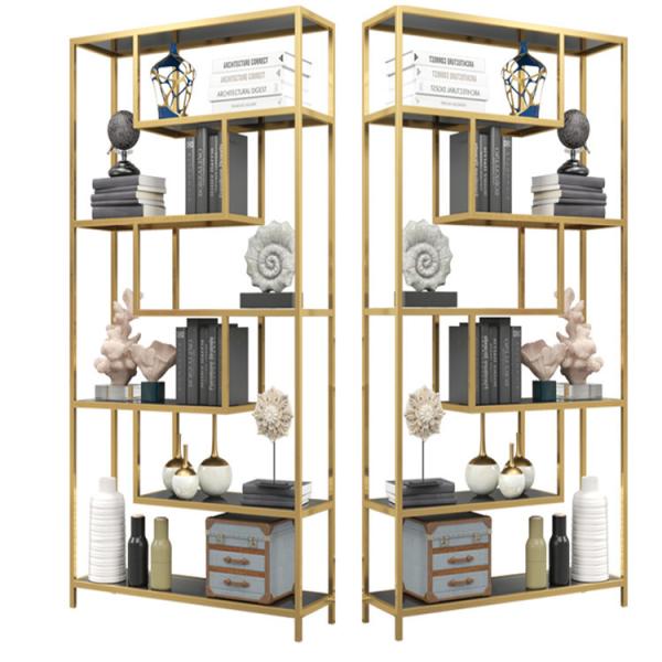 customized restaurant shelf luxury gold rectangular stainless steel red wine glass holder display Champagne wall rack