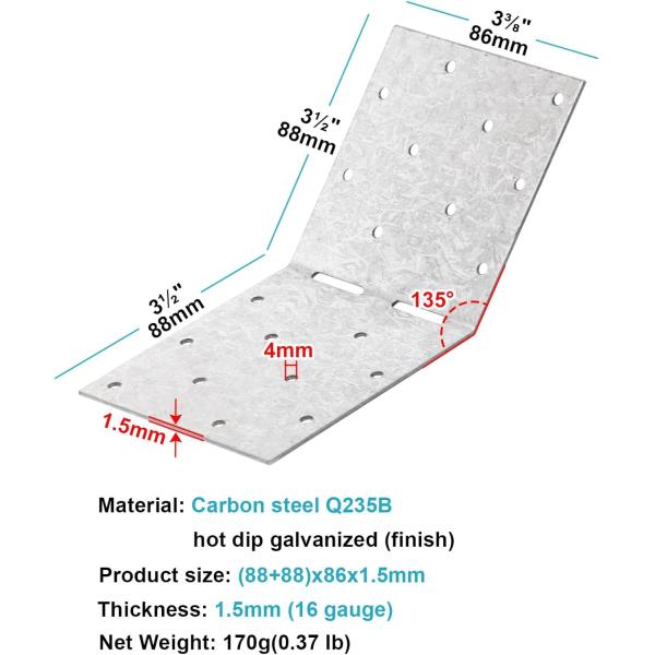 Skewable Jack Truss Wooden Connectors Skewed Nail Plate Tie Plate Bracket For Trusses