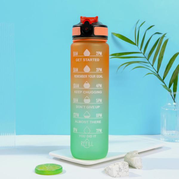 大容量 スタイリッシュ 再利用可能 エコフレンドリー 1リットルの水瓶 ジム 漏れ防止のプラスチック水瓶 1クリックでオープン カスタマイズされたロゴ