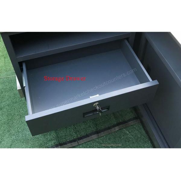 Supermarket Cashier Table / POS Stainless Steel Retail Cashier Desk