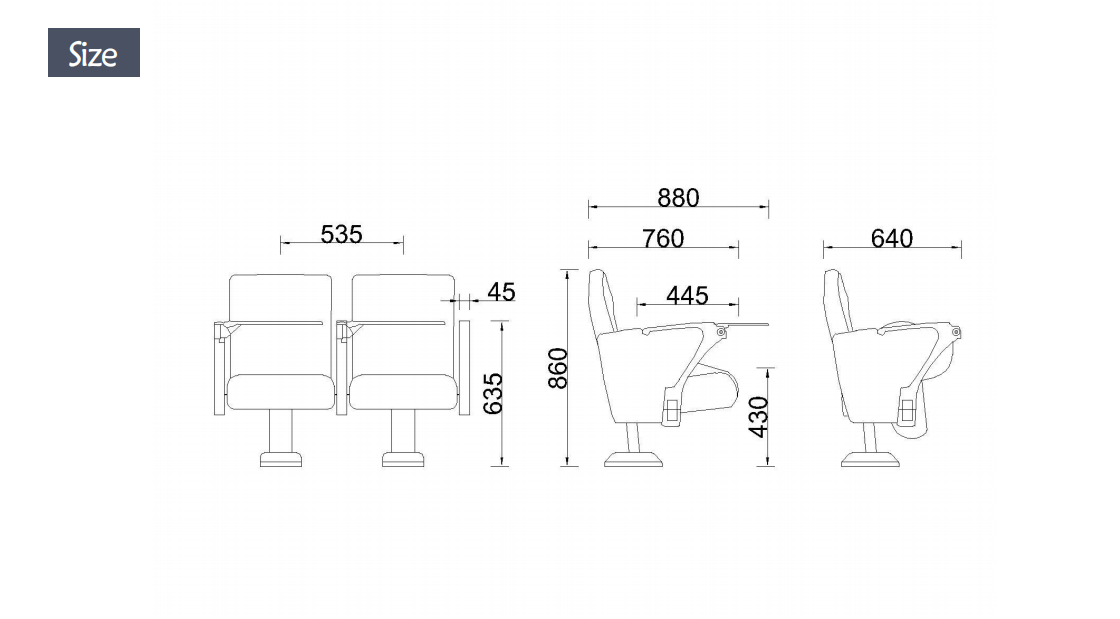 Fabric Adjustable Armrest Leather Modern Movie Theater Chairs Seat For Auditoriums And Cinemas
