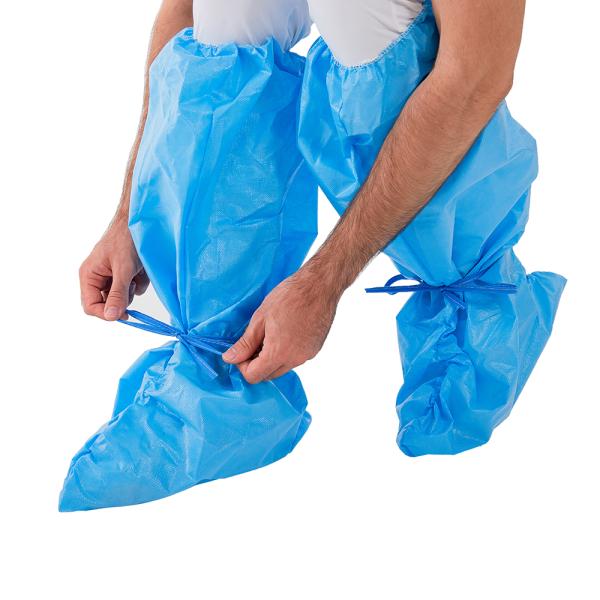 80gsm Disposable Boot Cover , Blue Booties Shoe Covers 45x36cm