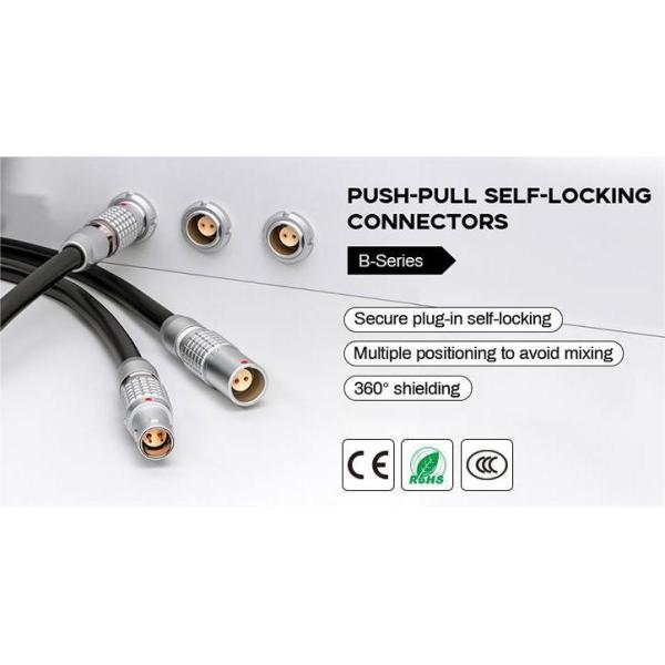 Compatible Male Female Medical LM Push Pull Metal Connectors And Circular Cables