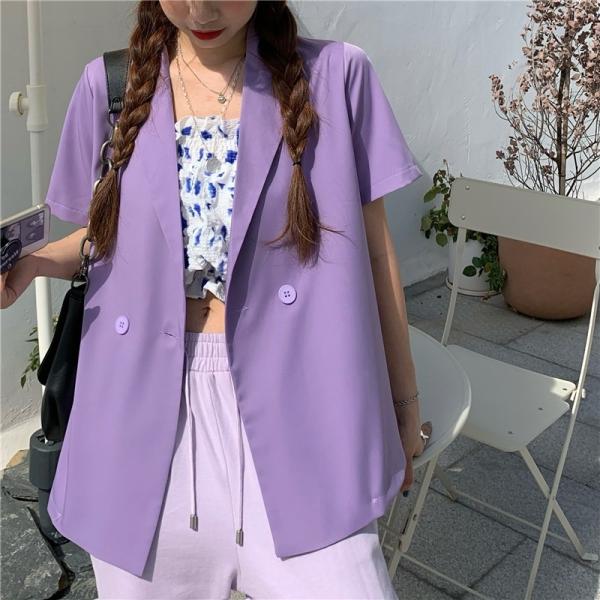 Casual Mid Length Loose Chiffon Ladies Suit Blazers