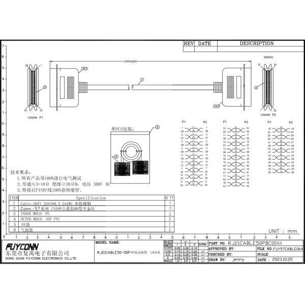 IEEE-1284 50pin Solder Cup Centronics Connector Параллельный принтерный кабель CN50 до CN50