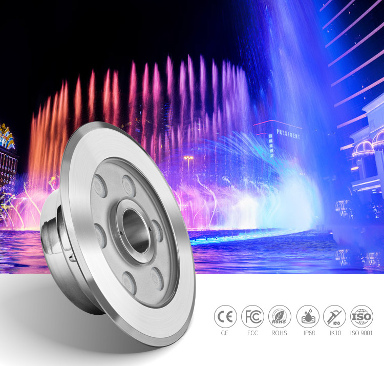 SS316L DC24V привело подводный цвет 6W RGB светов фонтана