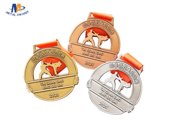 Die Cast Sport Stock Medals Antique Gold / Silver / Copper Plating