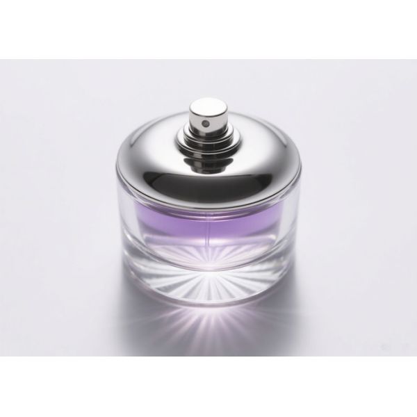 Purple Bulk Custom 100ml Glass Perfume Bottles Blow Molding Technique