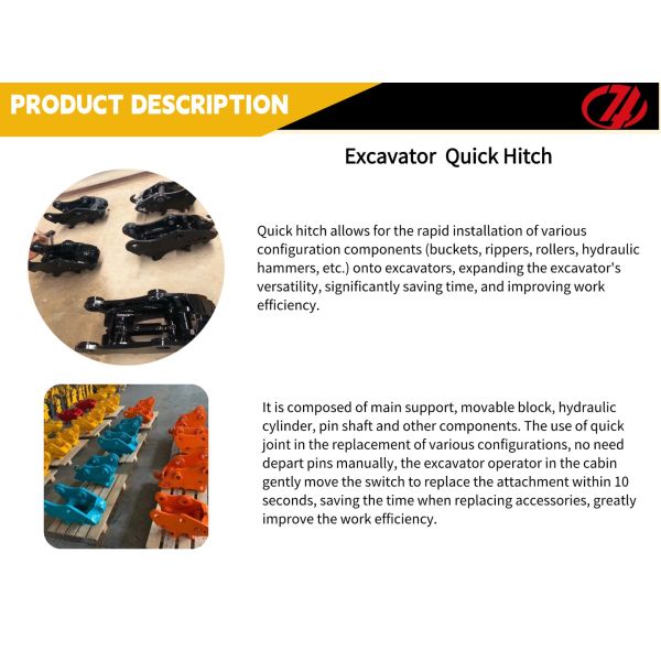 Mechanical Quick Hitch Connector Quick-change Excavator Attachments for 4-8 Ton Excavators
