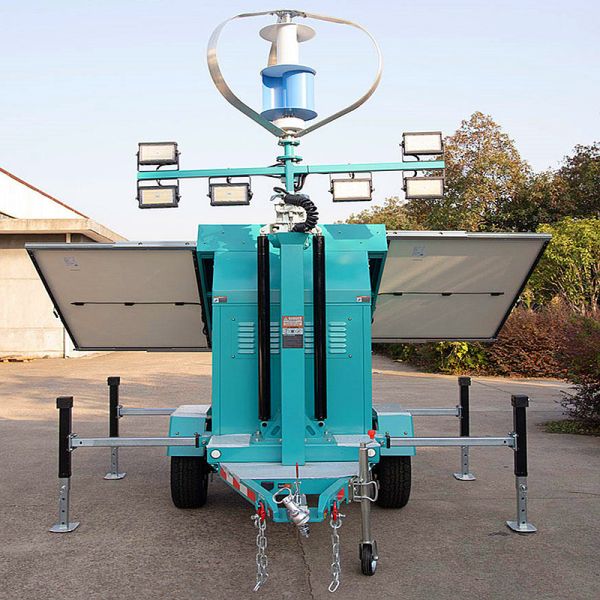 Portable Solar Light Tower Construction Site Trailer Light Tower High Performance Solar Powered Lighting Towers
