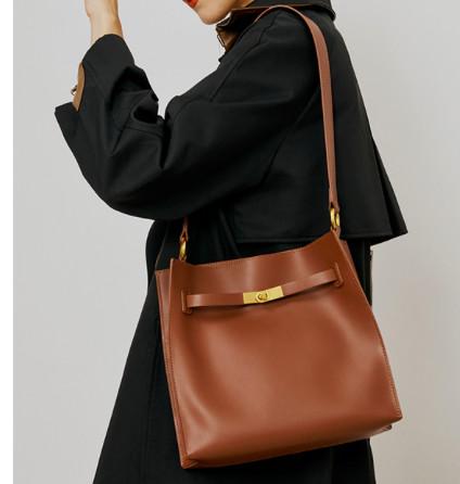 Sedex Leather Bucket Shoulder Bag 29cm 16cm Wide Strap Bucket Bag