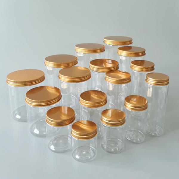 Custom Clear Round Plastic Canisters Pet Food Can Dia 100mm Food Grade