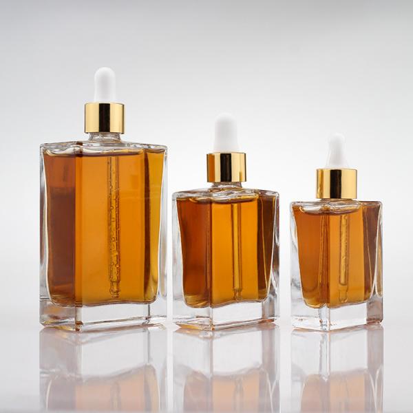 Logo Bottle de encargo transparente 30ml 50ml 100ml con el dropper del oro
