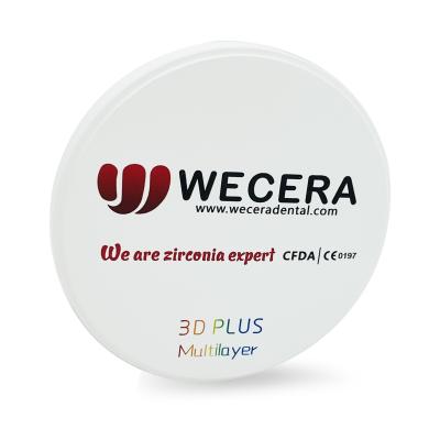 98*25mm A1 Dental CAD CAM Yttria Stabilisé en zirconium 3D Plus Bloc en zirconium multicouche
