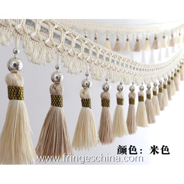 Handmade fashionable chain beads lace tassels fringes for curtain/sofa/pillow/stage decoration