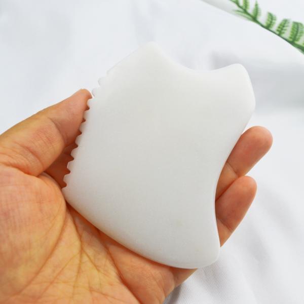 Body Massager Newest Style Pure Natural White Jade Facial Anti-aging Gua Sha Board Gemstone Skincare Massage Jade Stone Guasha Tool