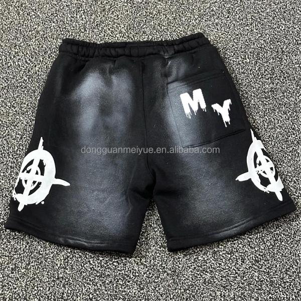 Custom Shorts Jogging Acid Wash Vintage Streetwear Screen Printing French Terry Shorts Sport Basketball Shorts for Men Cotton