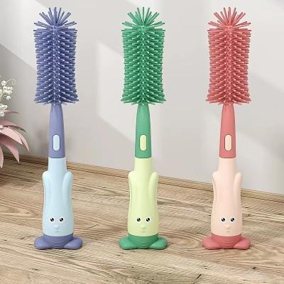 Silicone Bottle Brush Baby Pacifier Brush Straw Brush Rotary Bottle Wash Brush Rinse Brush Cleaning Brush Set
