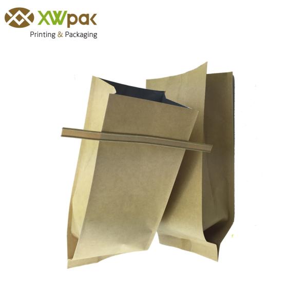 Custom Printed Tin Tie Bags With Value Plastic Side Gusset Coffee Packaging Sachet