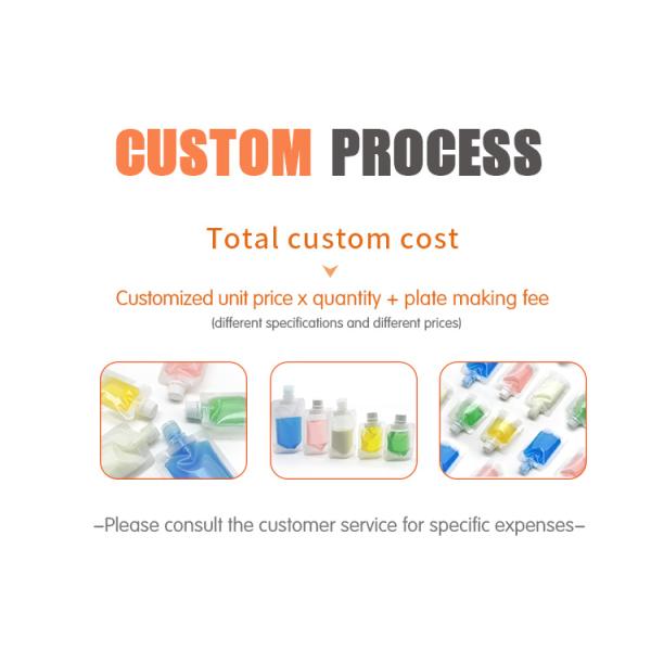 сумка полиэтиленовых пакетов 8.6mm ясности студня варенья 50ml Resealable жидкостная с упаковкой Spout